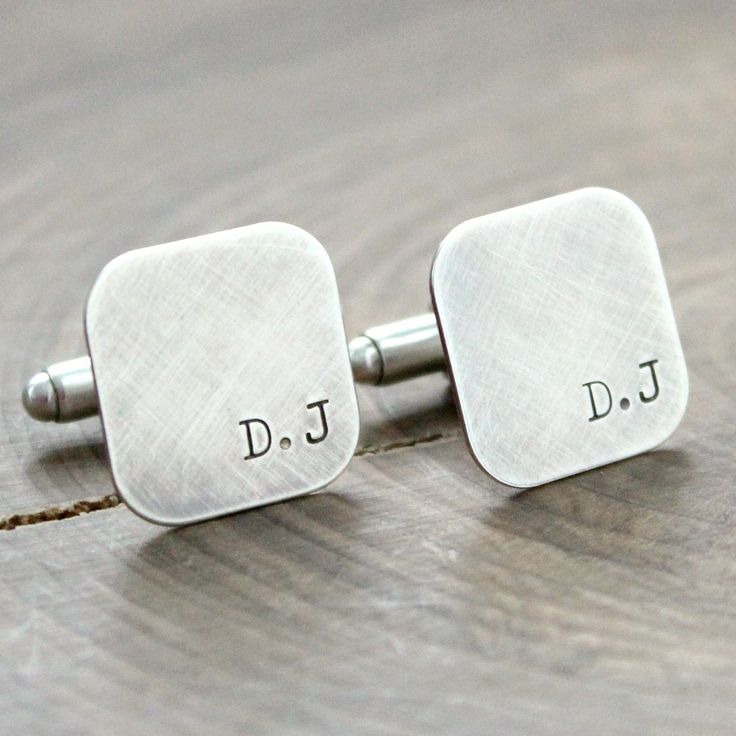 Solid sterling silver soldered cuff links with a personalization of choice by 2 Sisters Handcrafted | www.2sistershandcrafted.com Monogrammed Cuff, Monogrammed Cufflinks, Mommy Jewelry, Mens Cuff, Personalized Cufflinks, Silver Jewellery Indian, Bridesmaid Gifts Jewelry, Family Jewellery, Handcrafted Artisan Jewelry