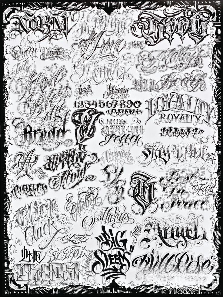 an image of some type of lettering that is black and white with the words written on it