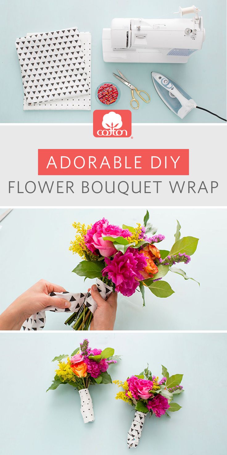 the instructions for how to make flower bouquet wrap