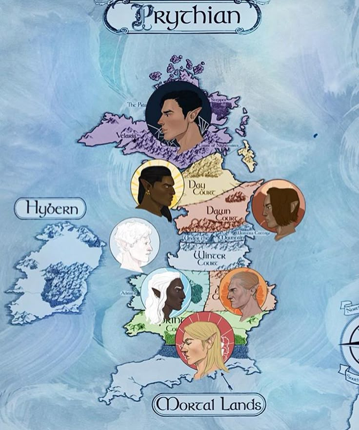 an illustrated map of the british isles with different people and places to see on it