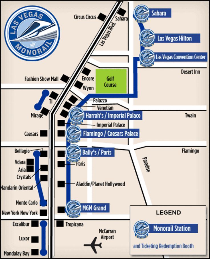 Monorail: Las Vegas metro map, United States | Las vegas trip planning ...