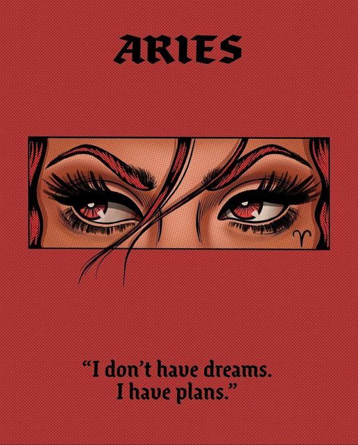 an advertisement with the words aris on it and two red eyes, one has long lashes