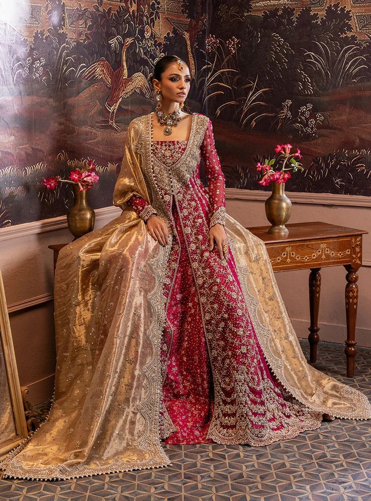 Dilkash – Zainab Chottani International Zainab Chottani Bridal, Hand Touching, Zainab Chottani, Traditional Bride, Organza Dupatta, Silver Work, Live In The Now, Cherry Red, Classic Looks