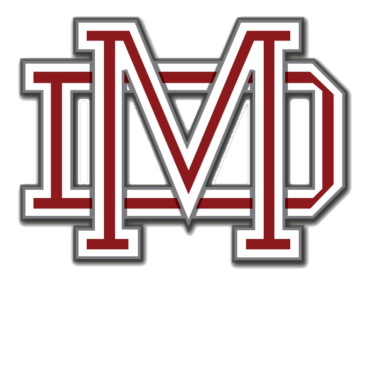 the letter m is shown in red and white