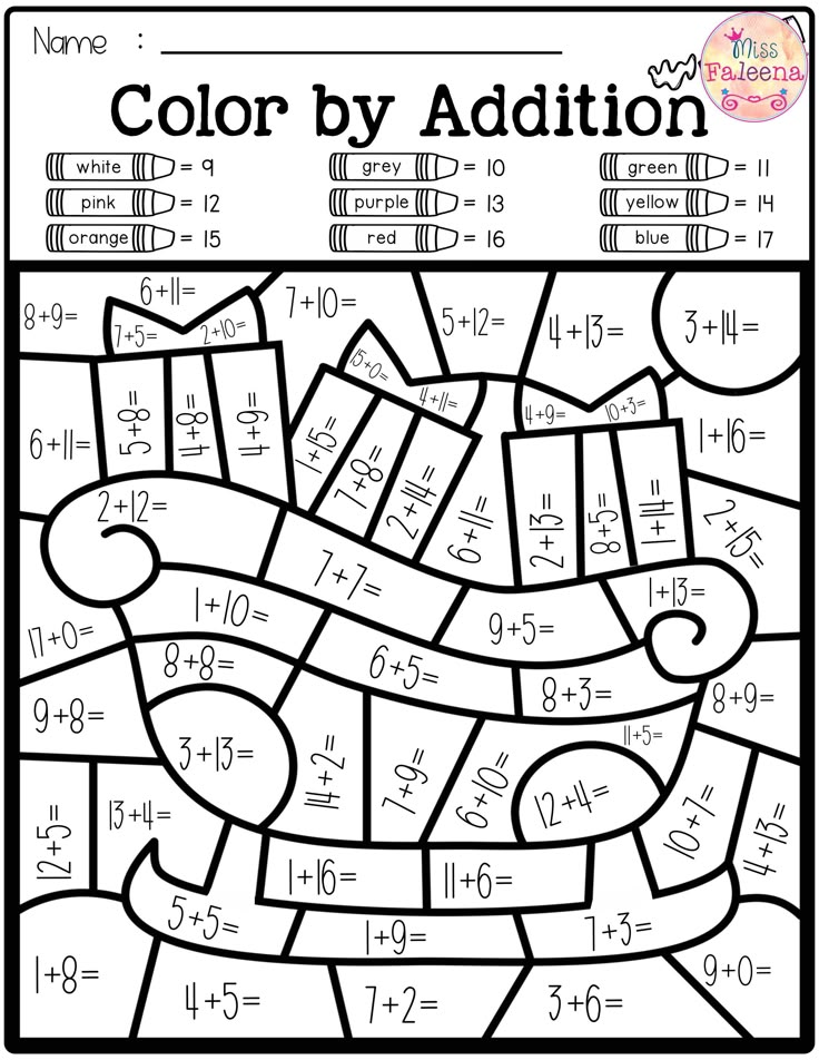 the color by addition worksheet is filled with numbers to help students learn how to use