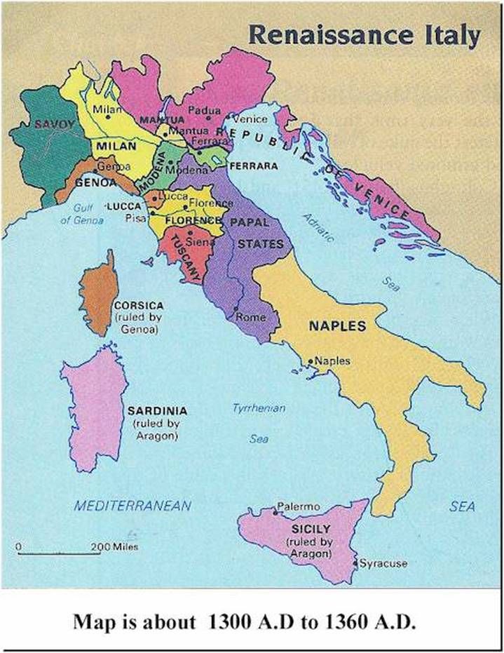 Map of Italy during the Renaissance - As you can see, Italy was very divided at this time. World History Map, Medieval Love, Assignment Ideas, Italian History, Italy History, Plate Armor, Lazio Italy, Art Through The Ages, European Map