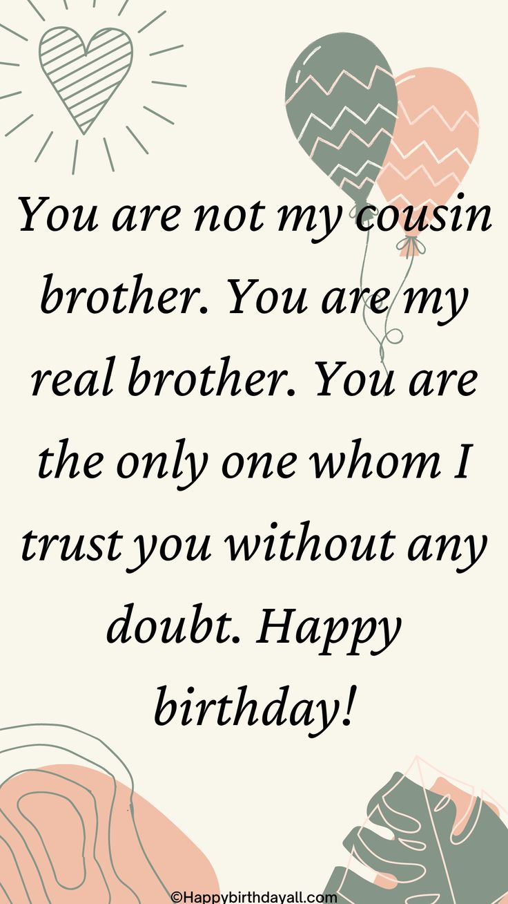 Heart Touching Birthday Quotes For Cousin Brother | Happy birthday ...