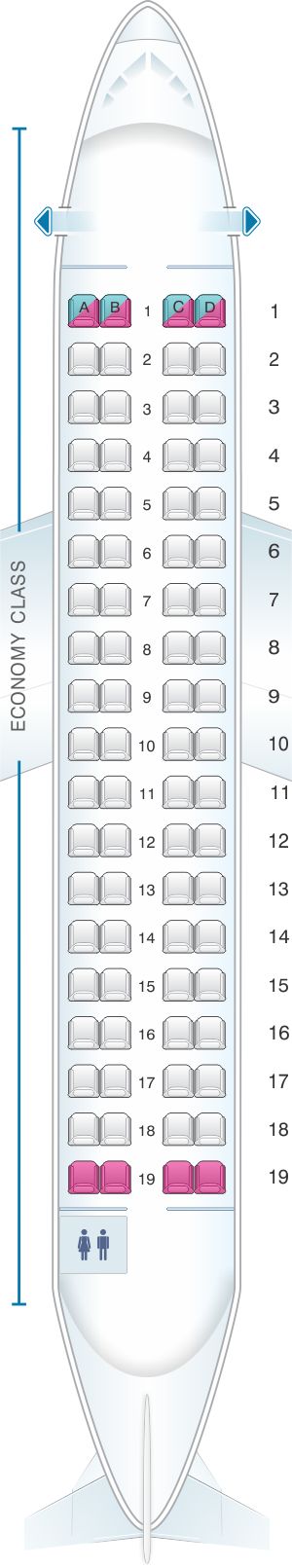 the side view of an airplane with measurements for each wing and two rows of seats