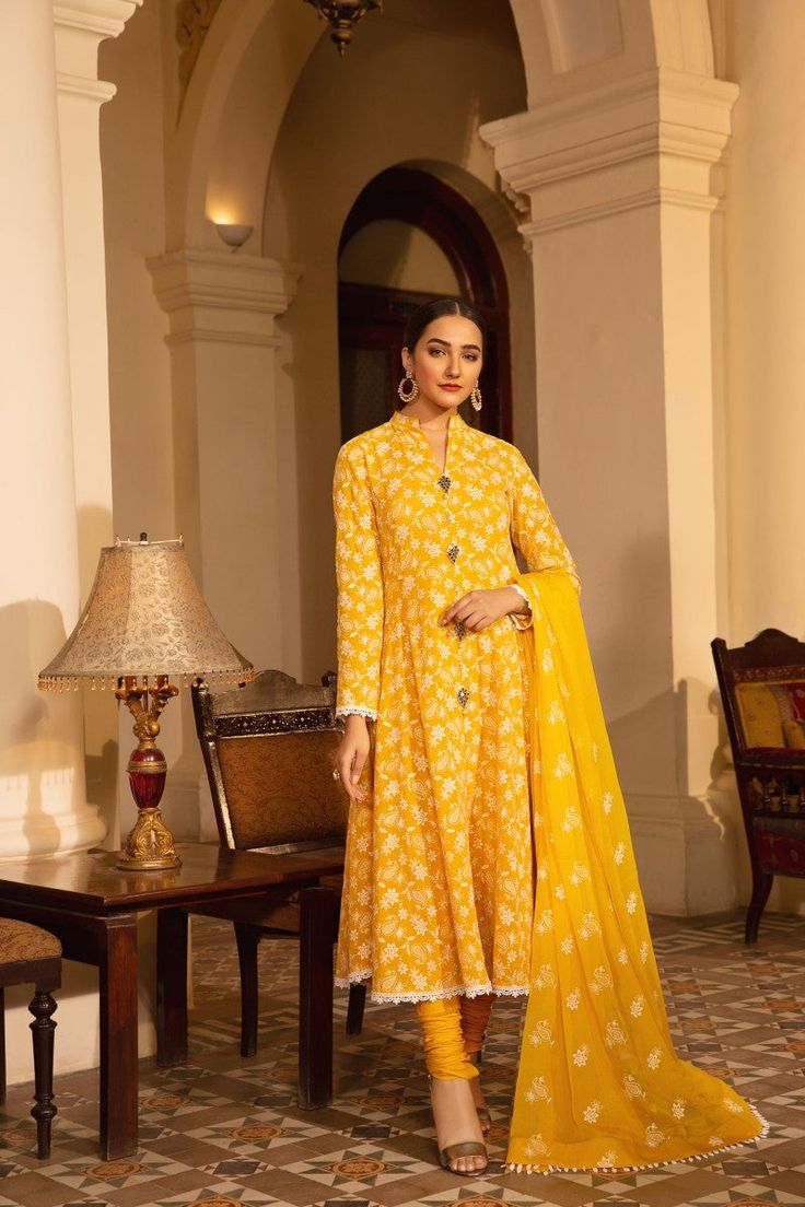 Bareeze Expressional Chikankari Er678 Yellow Collection 2021 Festive Long Sleeve Sharara With Naqshi, Fitted Sharara With Naqshi For Eid, Yellow Naqshi Lawn Suit For Wedding, Yellow Lawn Suit With Naqshi For Wedding, Anarkali Salwar Kameez With Naqshi In Cambric, Anarkali Lawn Suit With Naqshi And Straight Kurta, Yellow Anarkali Unstitched Suit With Naqshi Detail, Anarkali Unstitched Yellow Suit With Naqshi Details, Fitted Naqshi Dresses For Eid