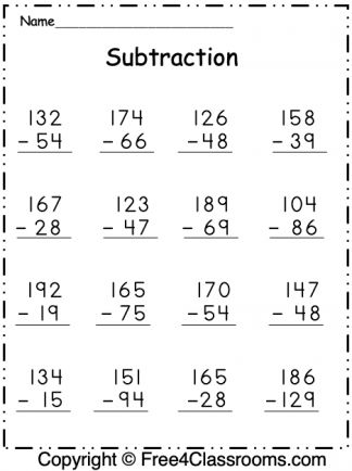 Subtraction - Regrouping Archives FREE and No Login - Free4Classrooms ...