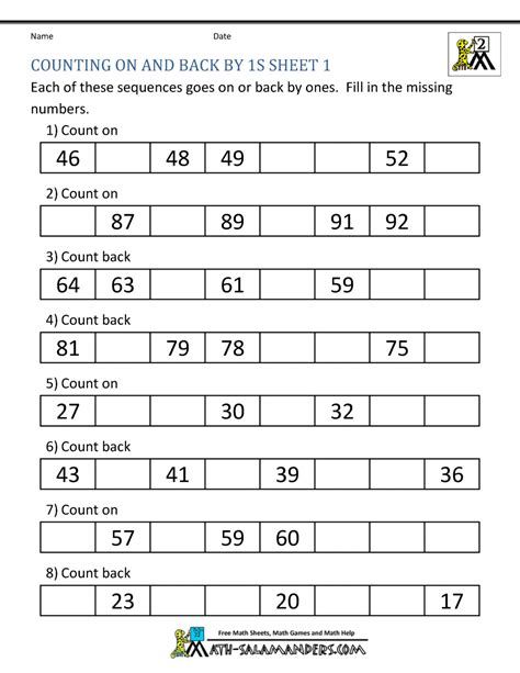 Free Counting Worksheets - Counting By 1s 753 in 2024 | Kids math ...