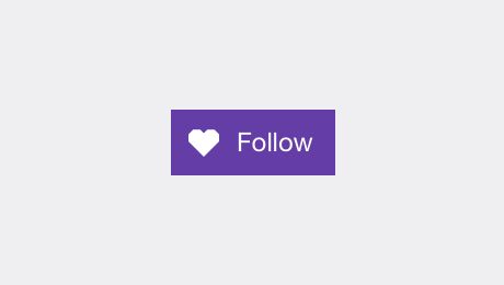 a purple sticker with the word follow and a heart on it's side