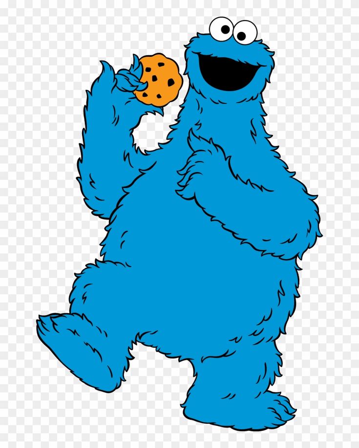 the cookie monster is eating a cookie