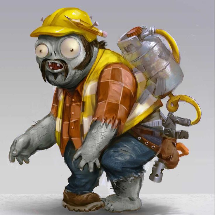 a drawing of a cartoon character wearing construction gear