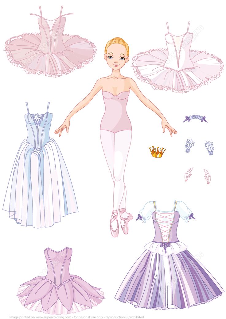 paper doll with ballet clothes and shoes