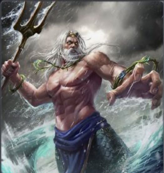 an image of a man with a hammer in his hand standing on the ocean waves