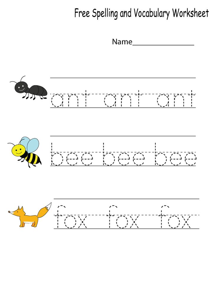 worksheet for children to learn how to write the word fox and other animals