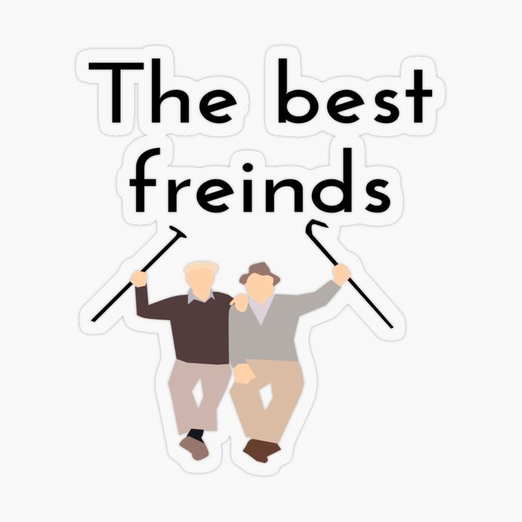 two men standing next to each other with the words, the best friends sticker