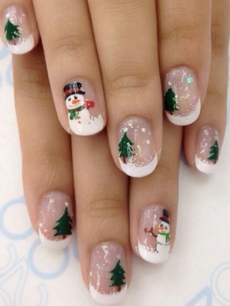 30 Awesome Holiday Nail Designs for Short Nails Cute christmas nails