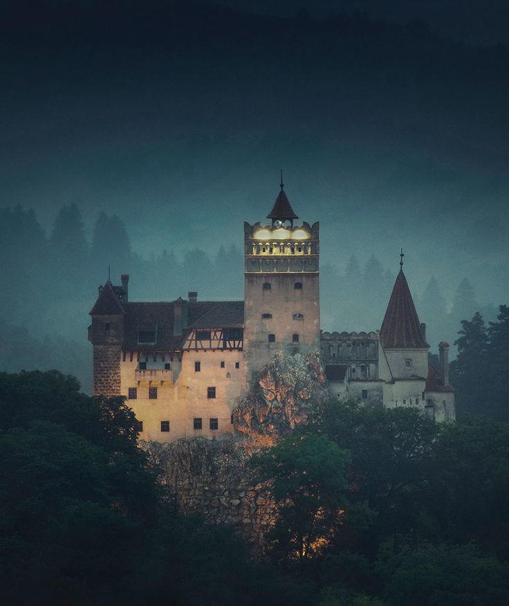 an image of a castle in the middle of trees with a bible verse written on it