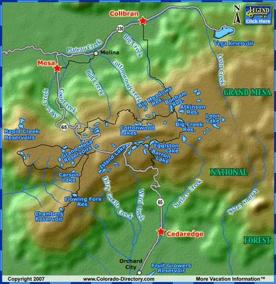 a map showing the location of colorado's national parks and rivers, as well as major cities