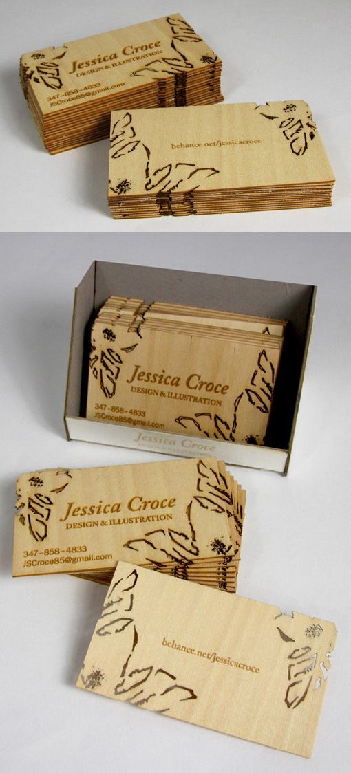 Intricate Laser Cut And Etched Wooden Business Card For A Designer More ...