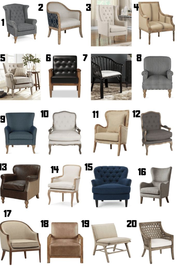 the different types of chairs and couches