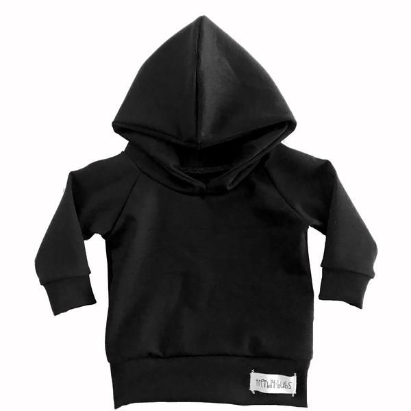 All Black Sweatshirt Hoodie – Trendy Bubs Comfy Cotton Hoodie With Adjustable Hood, Basic Hoodie Sweatshirt With Ribbed Cuffs, Comfy Long Sleeve Black Hoodie, Cozy Long Sleeve Sweats With Adjustable Hood, Fall Basic Hoodie With Kangaroo Pocket, Hooded Cotton Sweats With Comfortable Fit, Solid Color Hoodie Sweatshirt For Everyday, Comfy Cotton Hooded Hoodie, Cotton Hooded Sweats In Cozy Fit