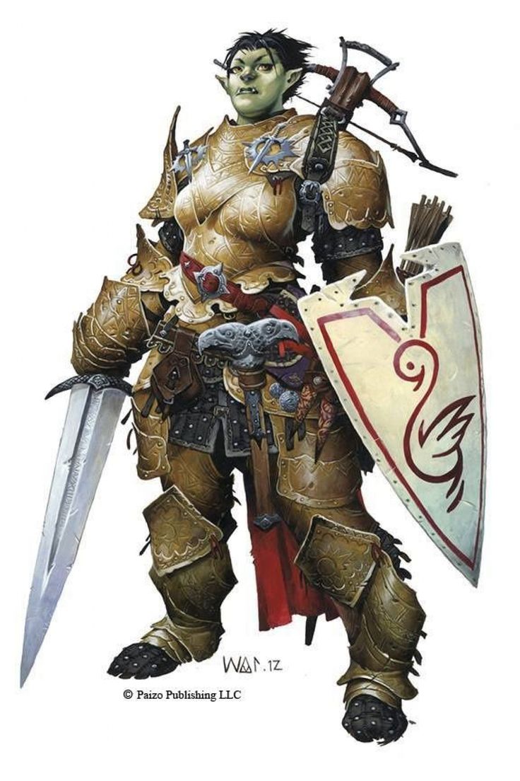 Paladinos SÃO INVRIVEIS!!!! Half Orc Paladin, Orc Paladin, Female Half Orc, Wayne Reynolds, Female Orc, Half Orc, Pathfinder Character, Heroic Fantasy, Fantasy Races