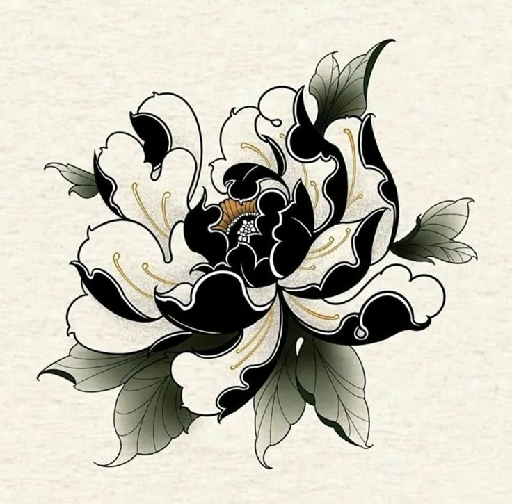 Japanese Peony Tattoo, Lotusblume Tattoo, Peony Flower Tattoos, Japanese Flower Tattoo, Traditional Tattoo Flowers, Flower Tattoo Drawings, Traditional Japanese Tattoos, Peonies Tattoo, Japanese Flower