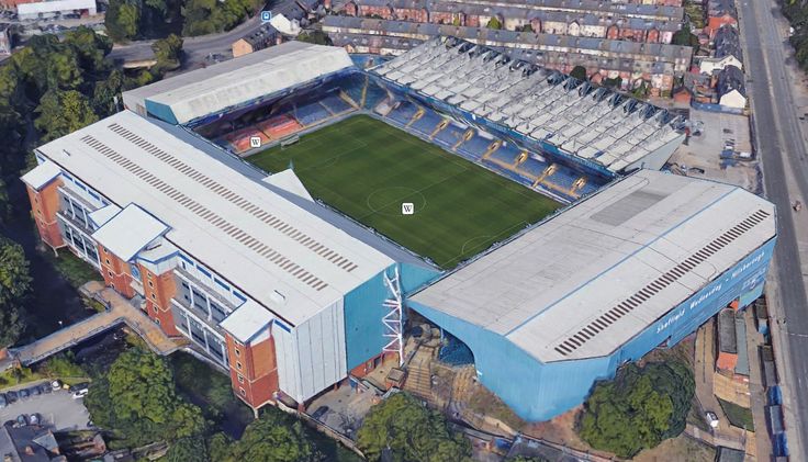 an aerial view of the soccer stadium