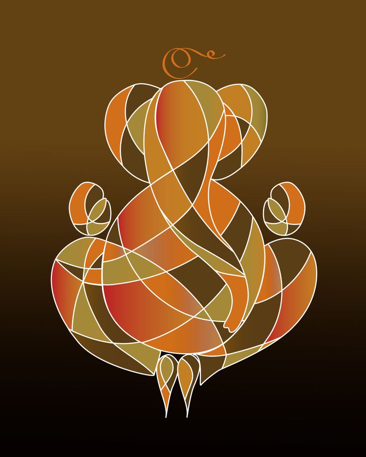 an orange and brown abstract design on a black background with the word love written below it