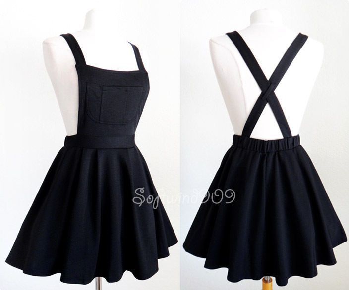 Overall Skirt, Kawaii Clothes, Teen Fashion Outfits, Lany, Kawaii Fashion, Black Dresses, Cute Fashion, Pretty Dresses, Aesthetic Clothes