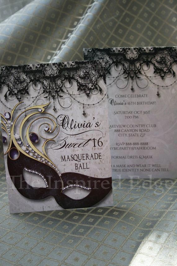 Sweet Sixteen Masquerade Party Invitation Masquerade Invite | Etsy ...