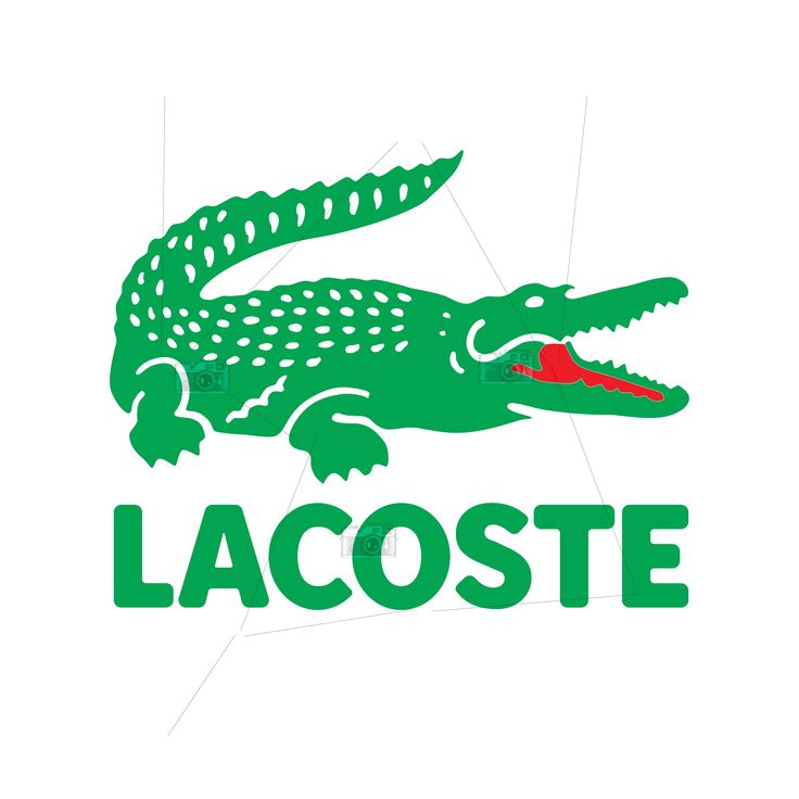 the logo for lacoste is green and white with an alligator's head on it