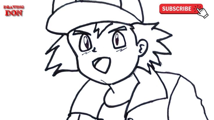 Pokemon Ash Drawing | Easy Drawing step by step | how to draw | Easy ...