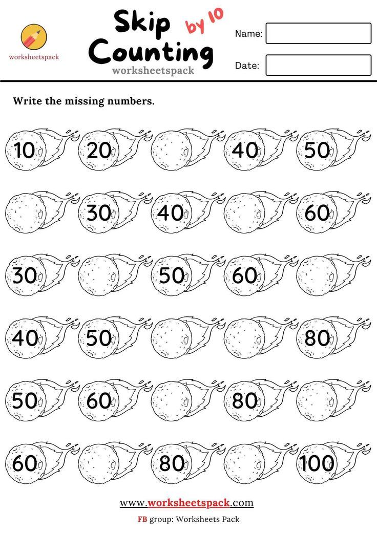 Skip counting activities, Count by 10s free worksheet | Skip counting ...