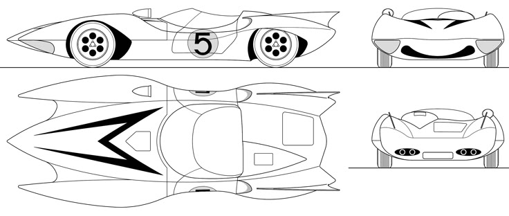 an image of a paper model of a race car