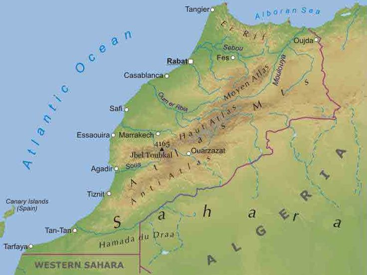 a map of the middle east and western sahara