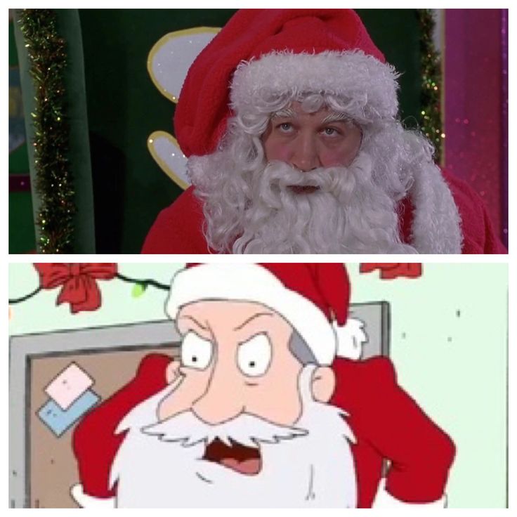 two pictures of santa claus and the same person