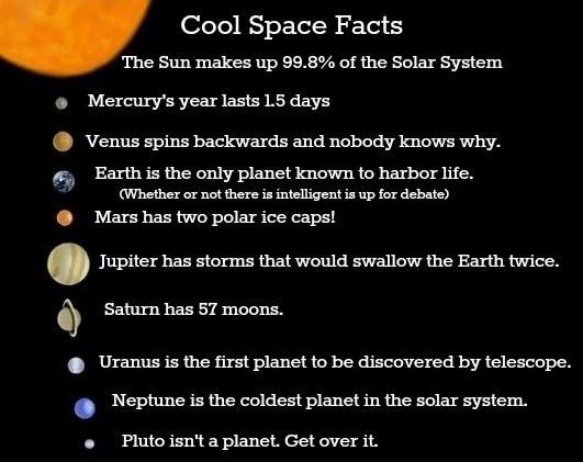 the solar system and its planets with caption from nasa's first space program