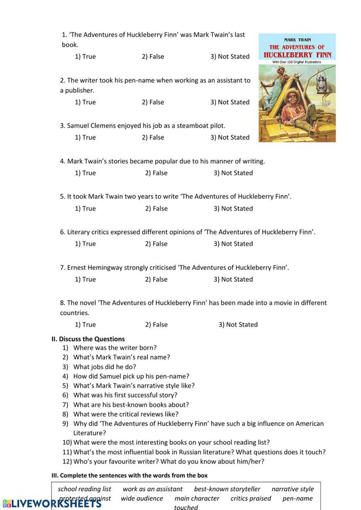 Mark Twain Media Worksheets - Printable And Enjoyable Learning