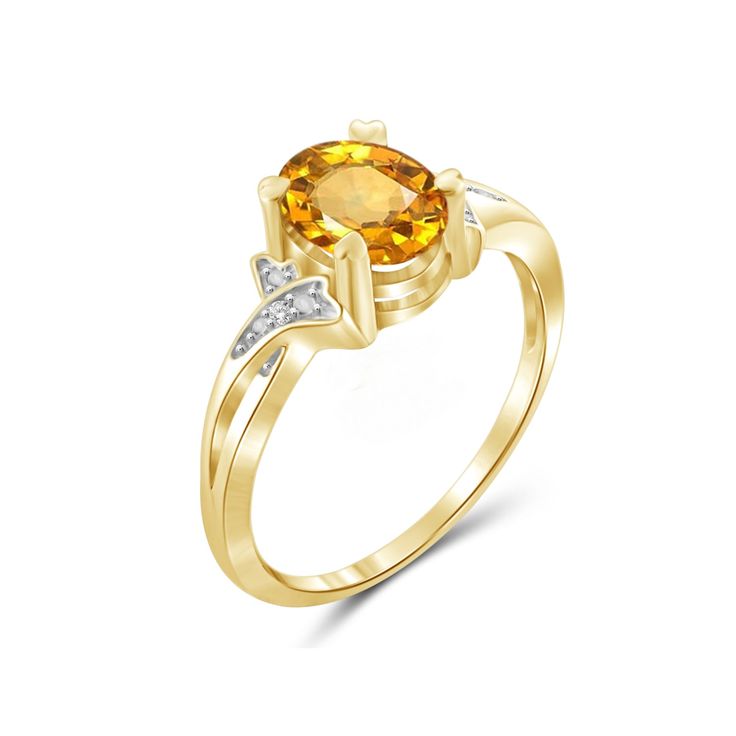 14K Gold-Plated Citrine Gemstone Available in size 6-7-8 only White Diamond While subtle pieces are beautiful in their own right, there's just something about a glamorous gem that really stops the show. If you're on the hunt for a decadent jewel, this citrine ring will surely give you that golden glow. Designed with pure luxury in mind, this red carpet-worthy piece is an indulgence that you will cherish for years to come. Fine Jewelry Topaz Birthstone Gemstones, Yellow Oval Topaz Ring In 14k Gold, Elegant Amber Rings With Gemstone Accents, Classic Citrine Gemstone Jewelry, Citrine Birthstone Jewelry In Round Cut, Citrine Birthstone Jewelry Round Cut, Yellow Topaz Center Stone Ring In 14k Gold, Yellow Gold Topaz Ring With Gemstone Accents, Formal Diamond Birthstone Ring With Gemstone Accents