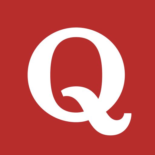 the letter q in white on a red background