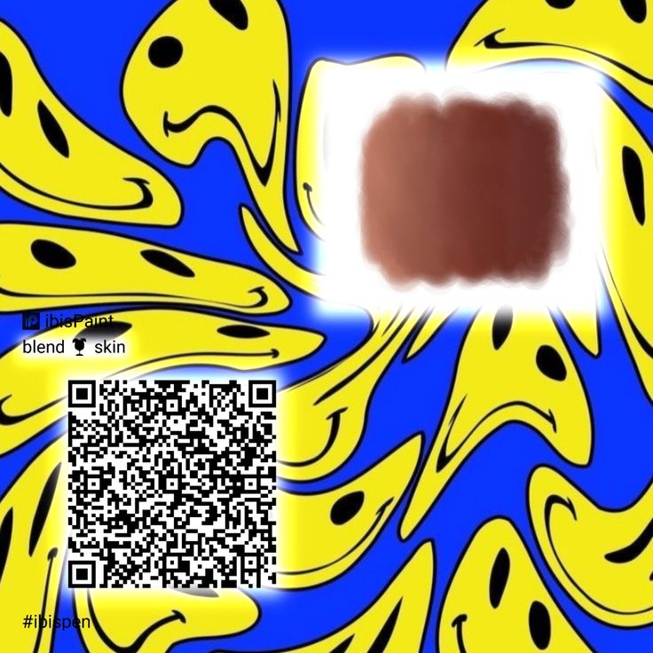 a yellow and blue background with a qr code