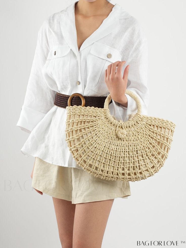 BagForLove - Stylish Straw Bag, Ideal for Summer Beach Travel and Vacation Product Description Color Beige Strap Type Double Handle Bag Size Medium Pattern Type Plain Style Vacation Type Straw Bag Material Paper Size Chart INCH CM Bag Length Bag Width Bag Height Handle Height 15 inch 2.8 inch 10.2 inch 5.5 inch Bag Length Bag Width Bag Height Handle Height 38 cm 7 cm 26 cm 14 cm Details Pictures Similar Products h2 { text-align: center; } /* æ¢è¡ */ li{ white-space: normal; word-break: break-a Chic Sand-colored Summer Shoulder Bag, Summer Style Sand-colored Shoulder Bag, Summer Bags With Braided Handles And Top Handle, Handheld Satchel For Vacation, Top Handle Travel Bag For Beach Season, Casual Beach Shoulder Bag With Top Handle, Casual Top Handle Bags For Beach Season, Casual Top Handle Shoulder Bag For Beach, Chic Sand-colored Beach Bag