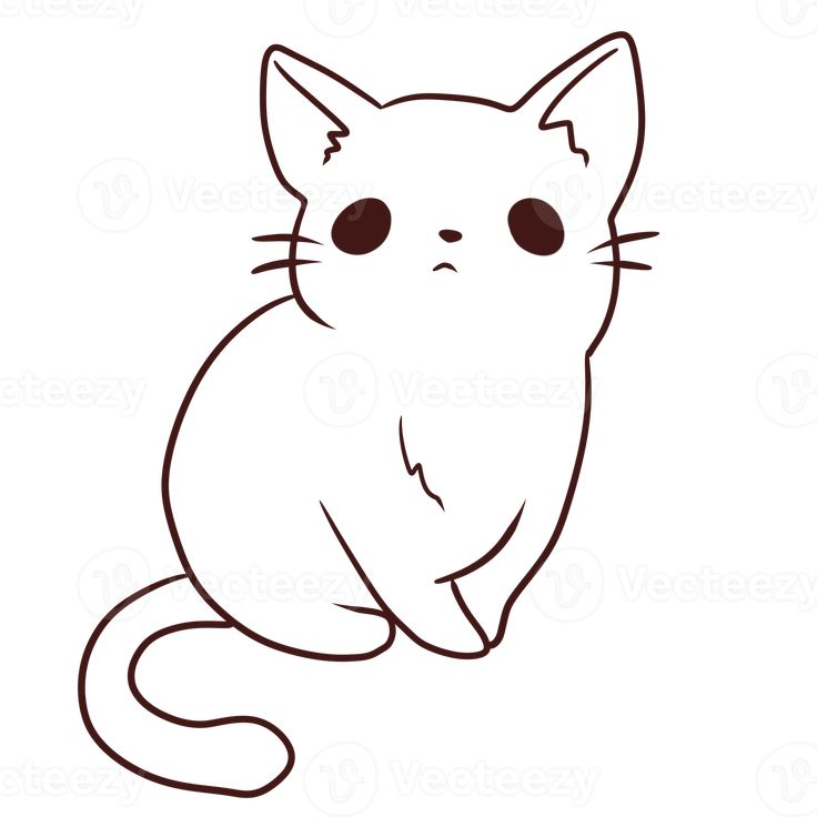 cat cartoon animal doodle kawaii anime coloring page cute illustration ...