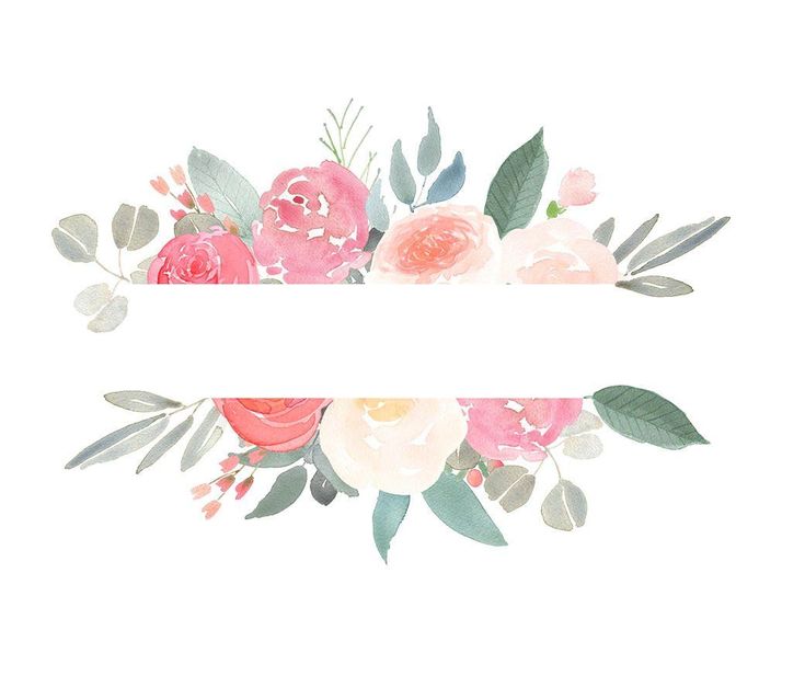 watercolor flowers and leaves are arranged in the shape of a rectangle