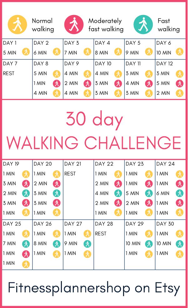 Printable 30 Day Walking Challenge