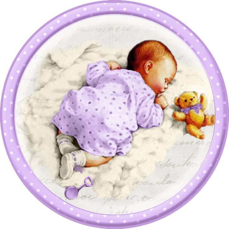 a painting of a baby sleeping with a teddy bear